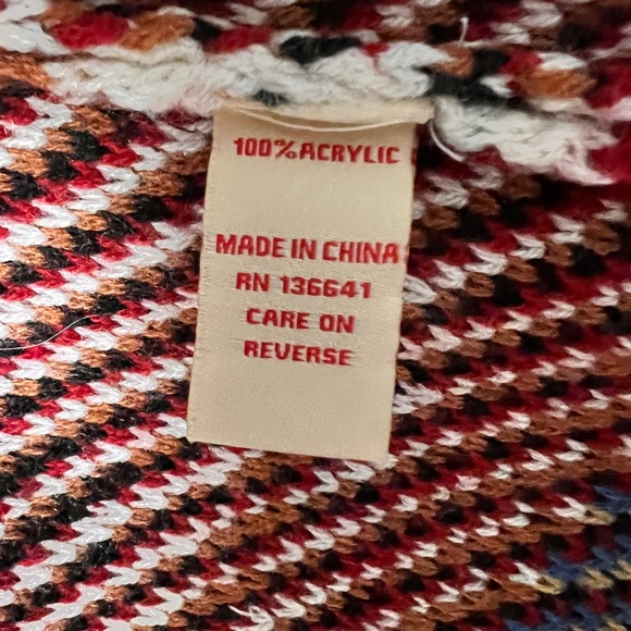 Magnolia Lane Aztek Med Red Southwestern Geometric Open Front Cardigan Sweater - Picture 6 of 12